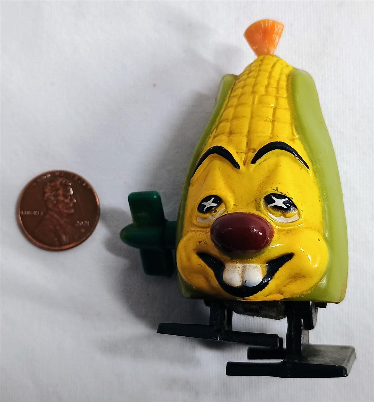 Vintage Marx Windup Corkie Corn Walking Toy Figurine Made in Hong Kong