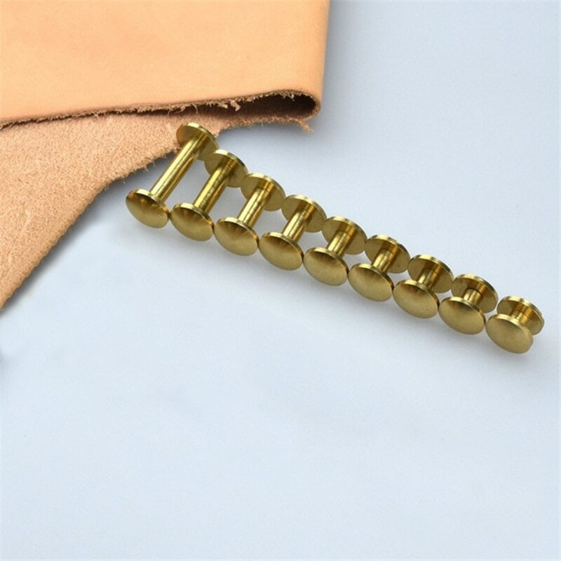 20pcs Solid Brass Binding Chicago Screws Nail Stud Rivets Leather Craft Handwork