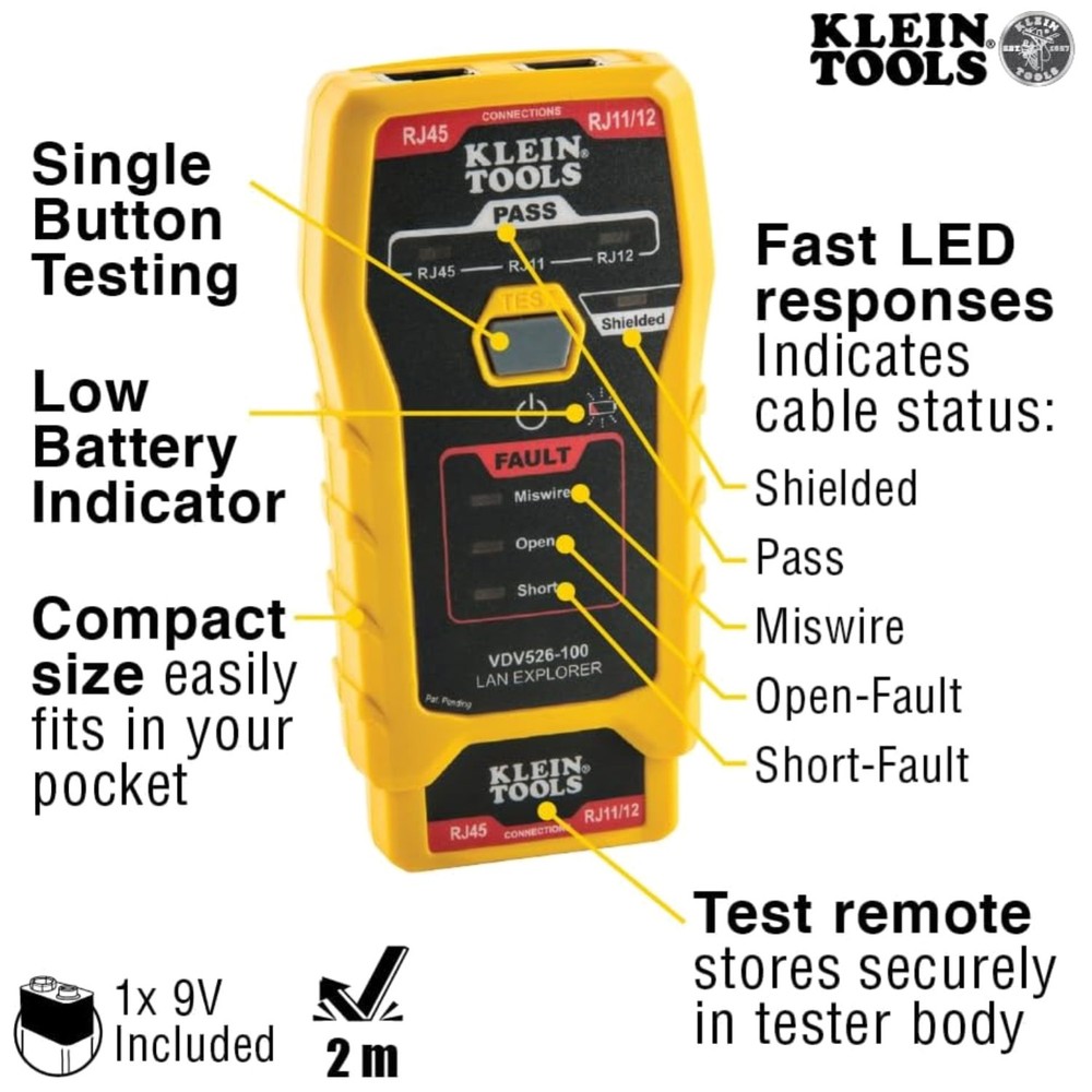 Efficient LAN Cable Tester with Auto Power-off