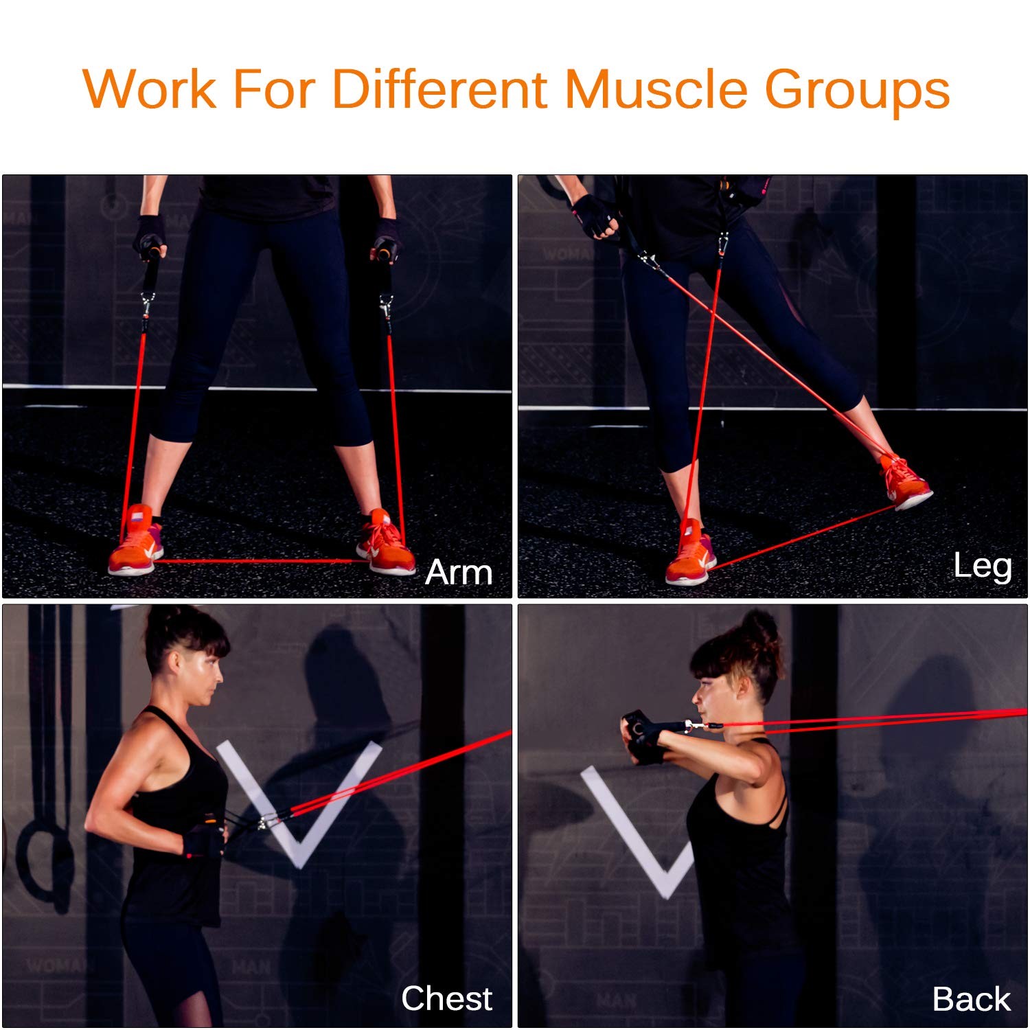 Resistance Bands Set, Exercise Bands Workout Bands with Handles, Door Anchor,...