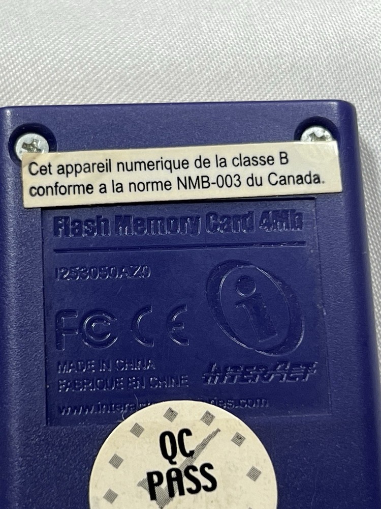Nintendo Gamecube Flash Memory Card 4mb - Purple Inter Act