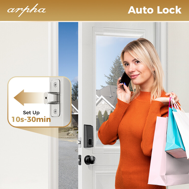 ARPHA Keyless Entry Smart Door Lock+Handle Fingerprint Deadbolt App Auto Lock