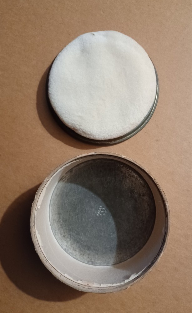 Vintage Round Dusting Powder Box w/ Puff