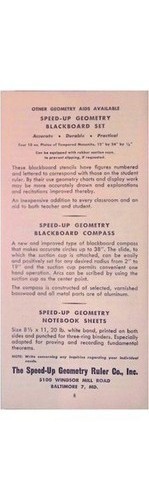 Speed-Up Geometry Ruler Baltimore Drafting Tool 1950s Protractor Stencil