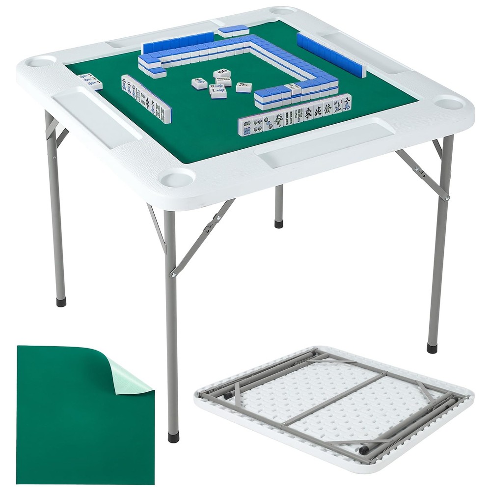 35.4 Mahjong Table Folding 4 Player Game Table w Cup Holders