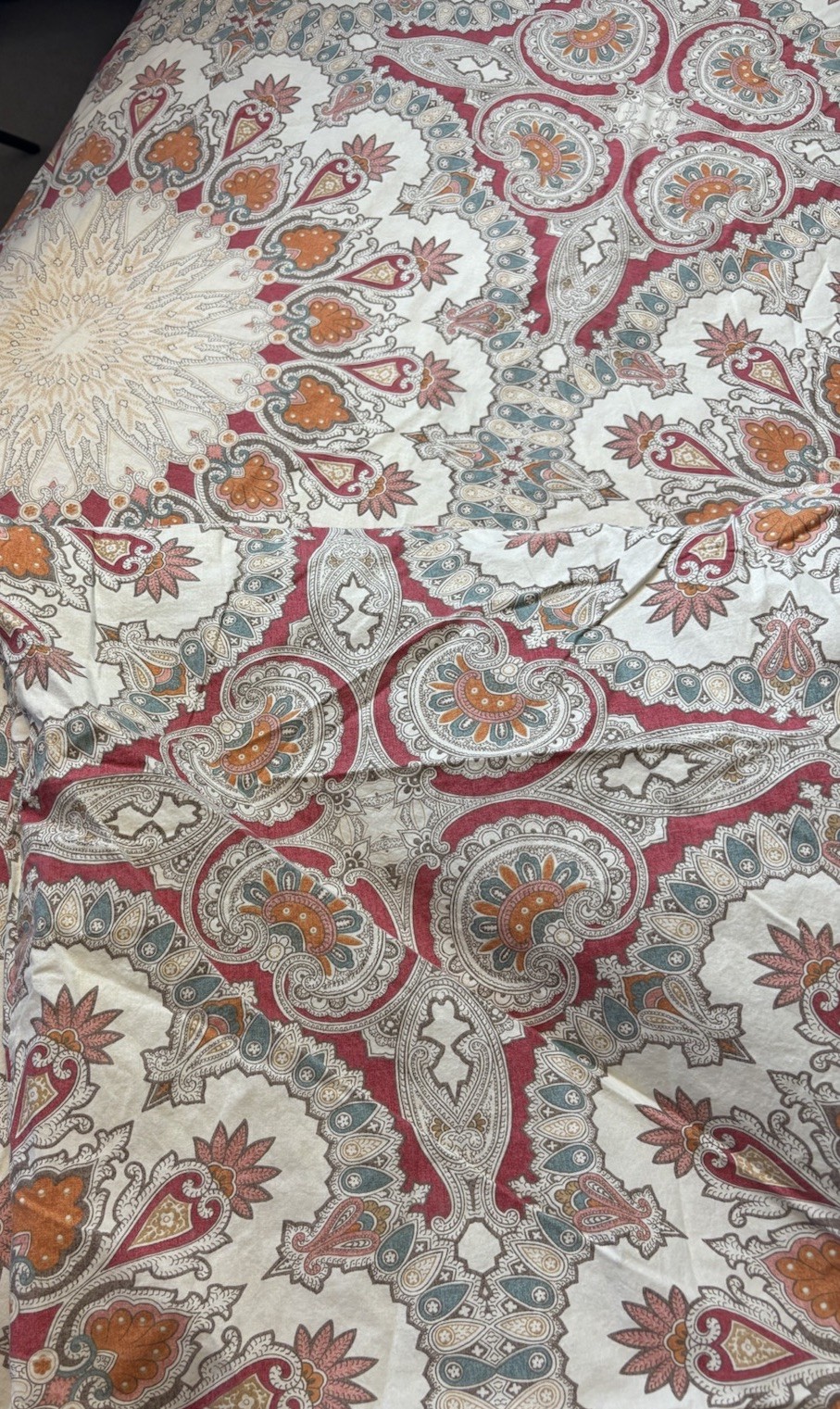 Pottery Barn Valencia Percale Cotton Duvet Cover King Size Medallion Boho