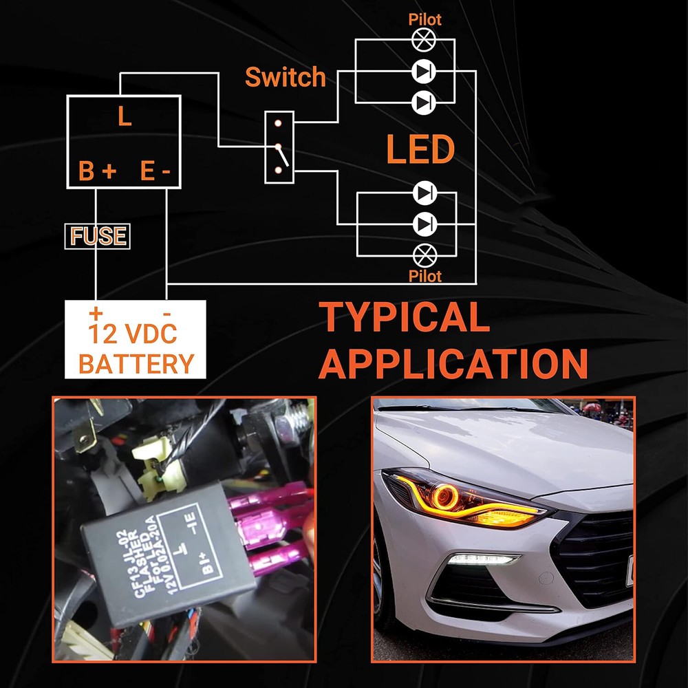3 Pin Car Flasher LED Relay Fix Light Hyper Flash Turn Signal Decoder CF13 EP34