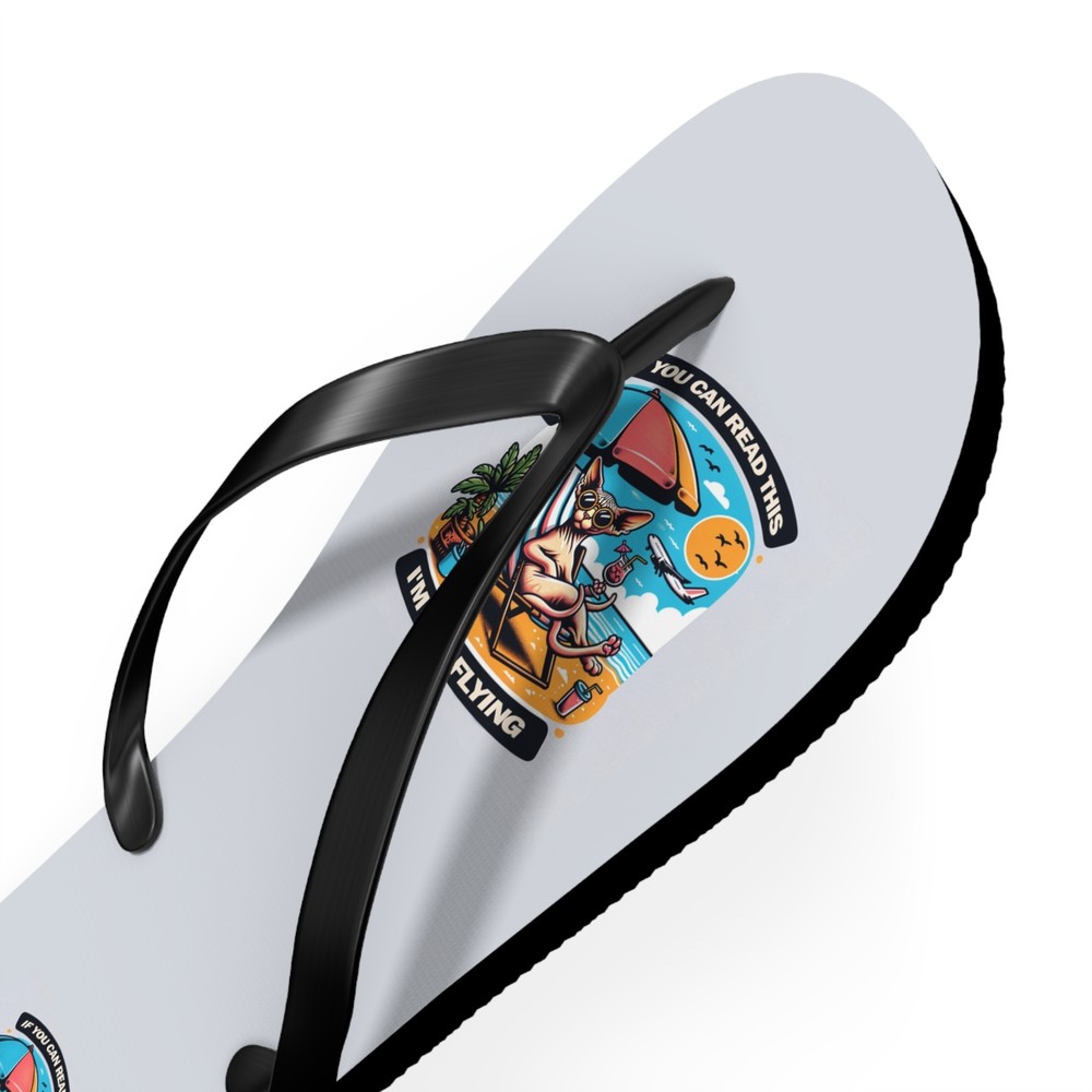 Personalized Funny Sphynx Cat Flip Flops | Summer Beach Design