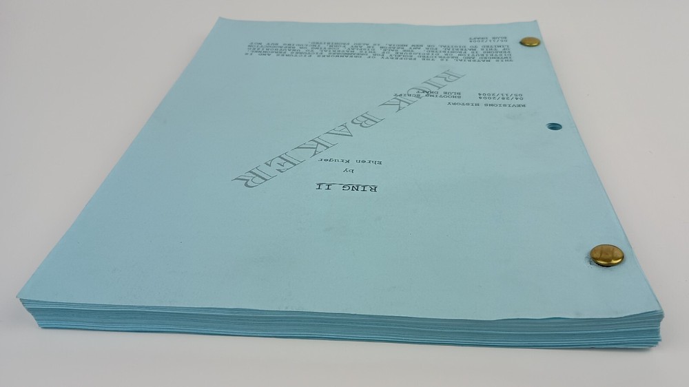 The Ring II Original Script - Rick Baker's Copy