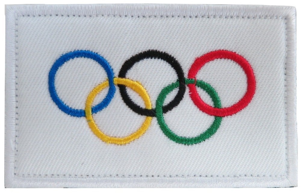 Olympic Games Flag Olympic Rings Banner Embroidered Hook and Loop Patch