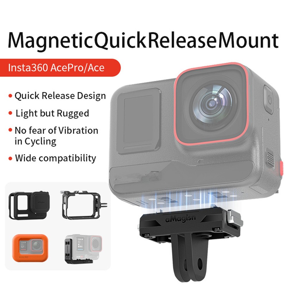 1*ABS Camera Magnetic Quick Release Mount Base Adapter For Insta360 AcePro/Ace