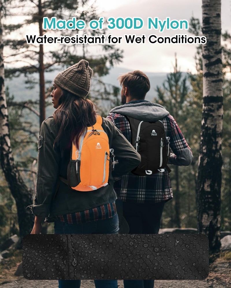 Small Hiking Backpack with Front Holder, Packable Back pack with Chest and Wa...