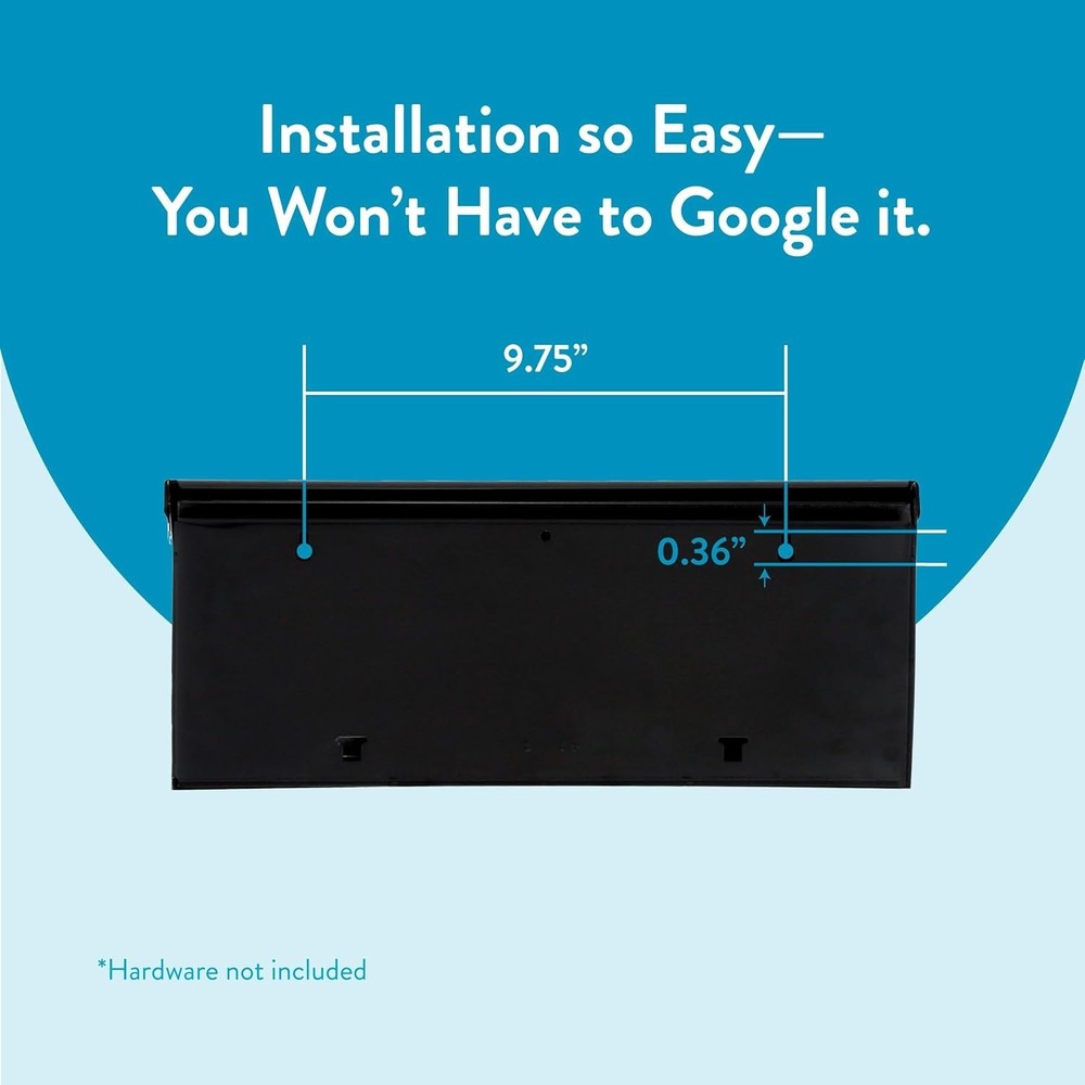 Sleek Black Wall-Mount Mailbox - Timeless Design with Top Access Functionality