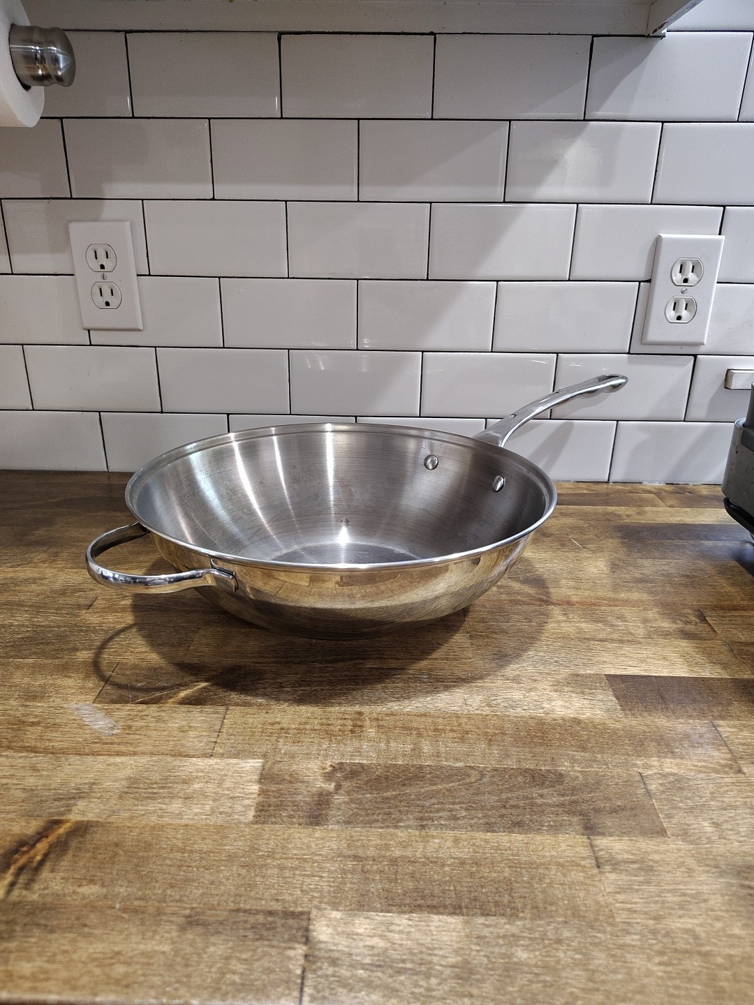 Huge Princess House Stainless Steel 13 Inch Wok Skillet Pan No Lid