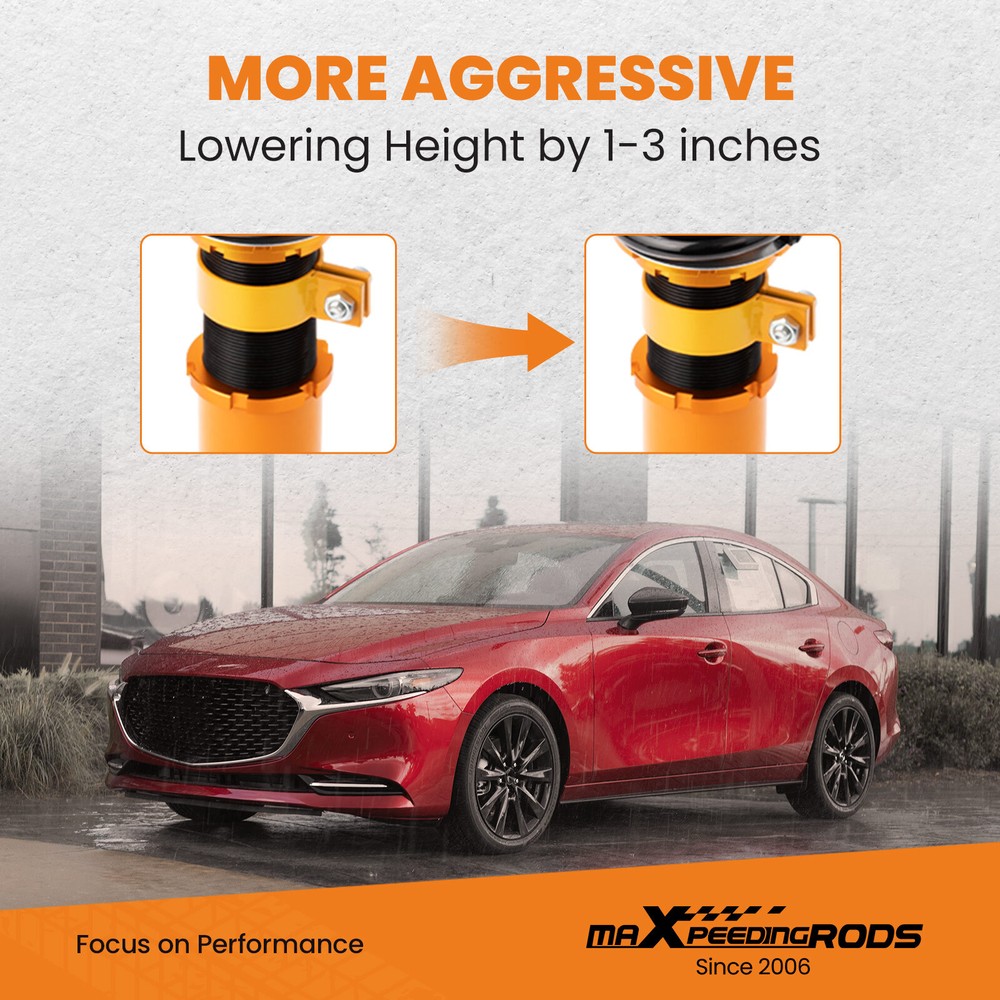 Maxpeedingrods Adjustable Coilover Suspension Kit For Mazda 3 2004-2013 BK & BL