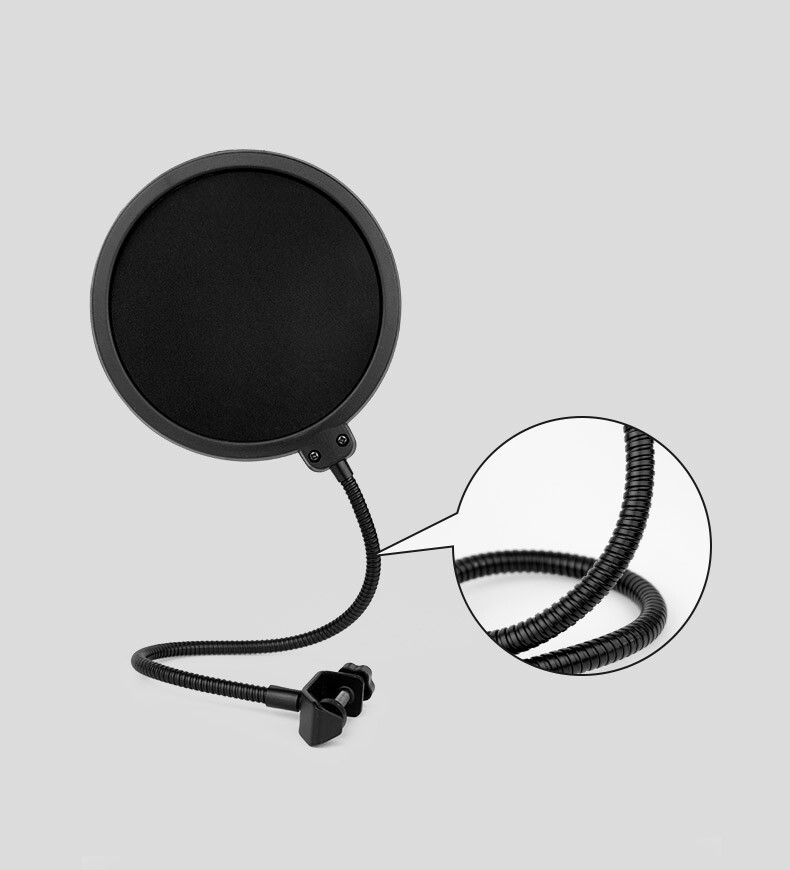 5" Microphone Wind Screen Mask Gooseneck Filter Studio Tool Double Layer Screen