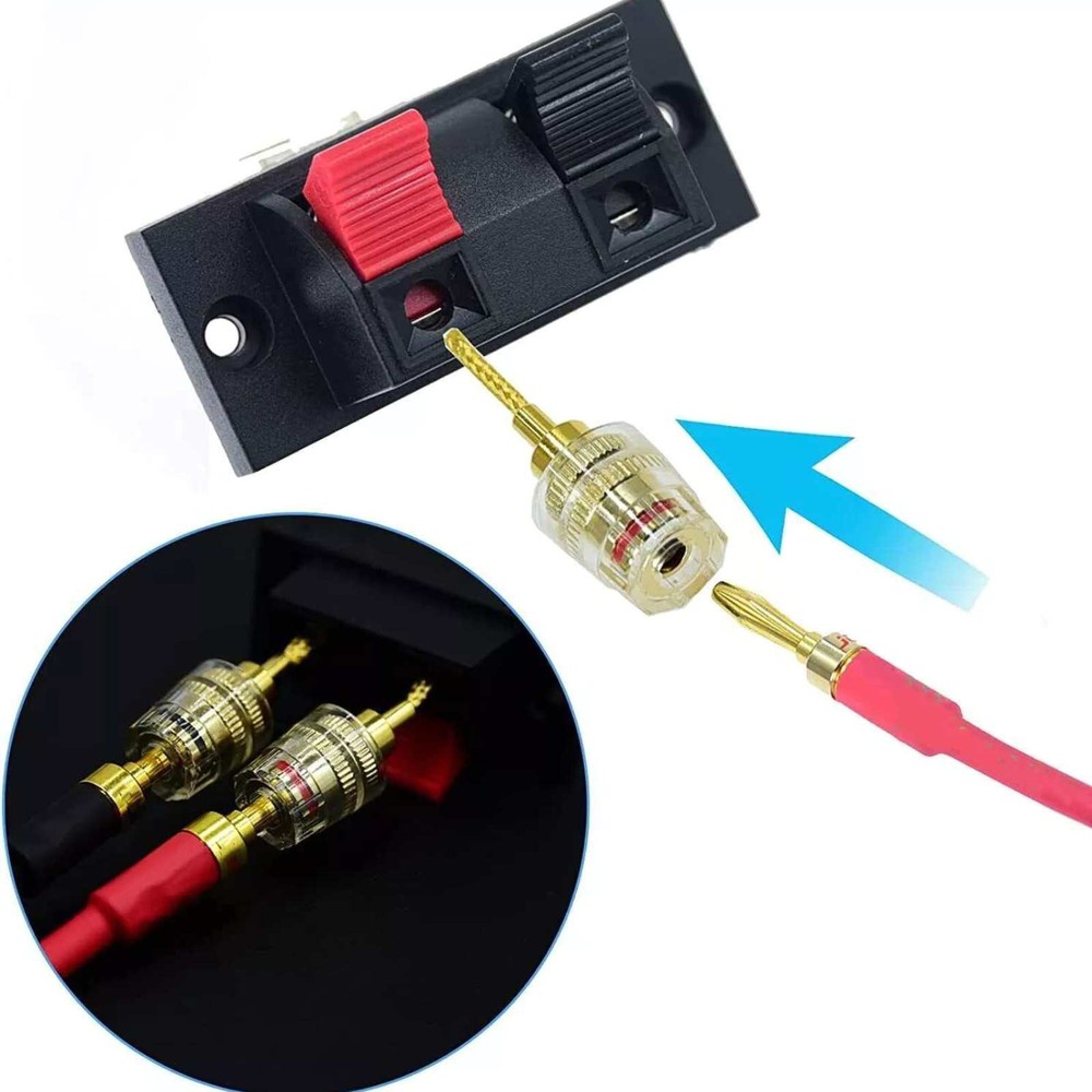 4Pcs 4mm HIFI Cable Banana Adapter Plug Socket Pin Interface(2mm) Connector