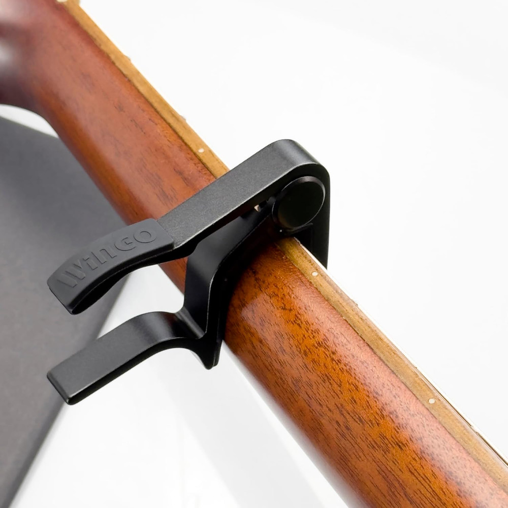 Pro Classical Flat Guitar Capo, Black, 5 Picks