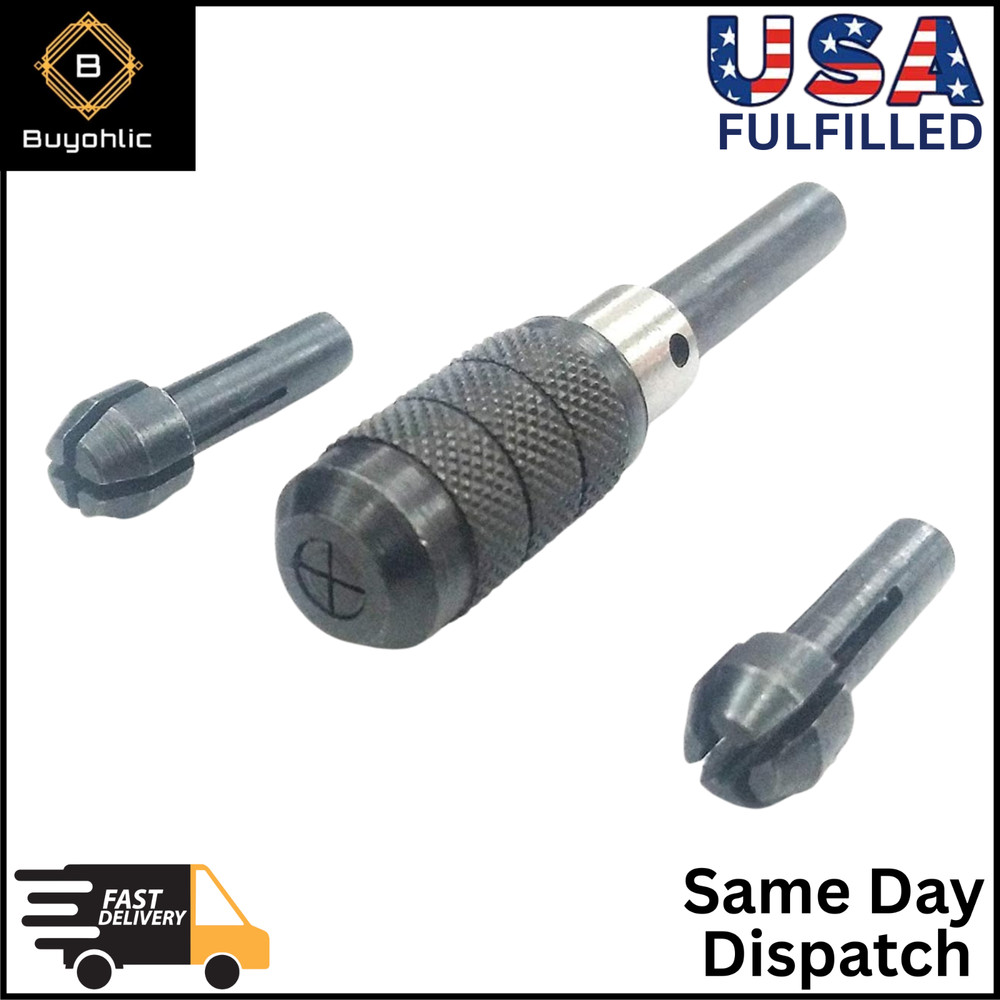 3Pcs Pin Chuck Set for Small Bits: 0"-3/32" Capacity