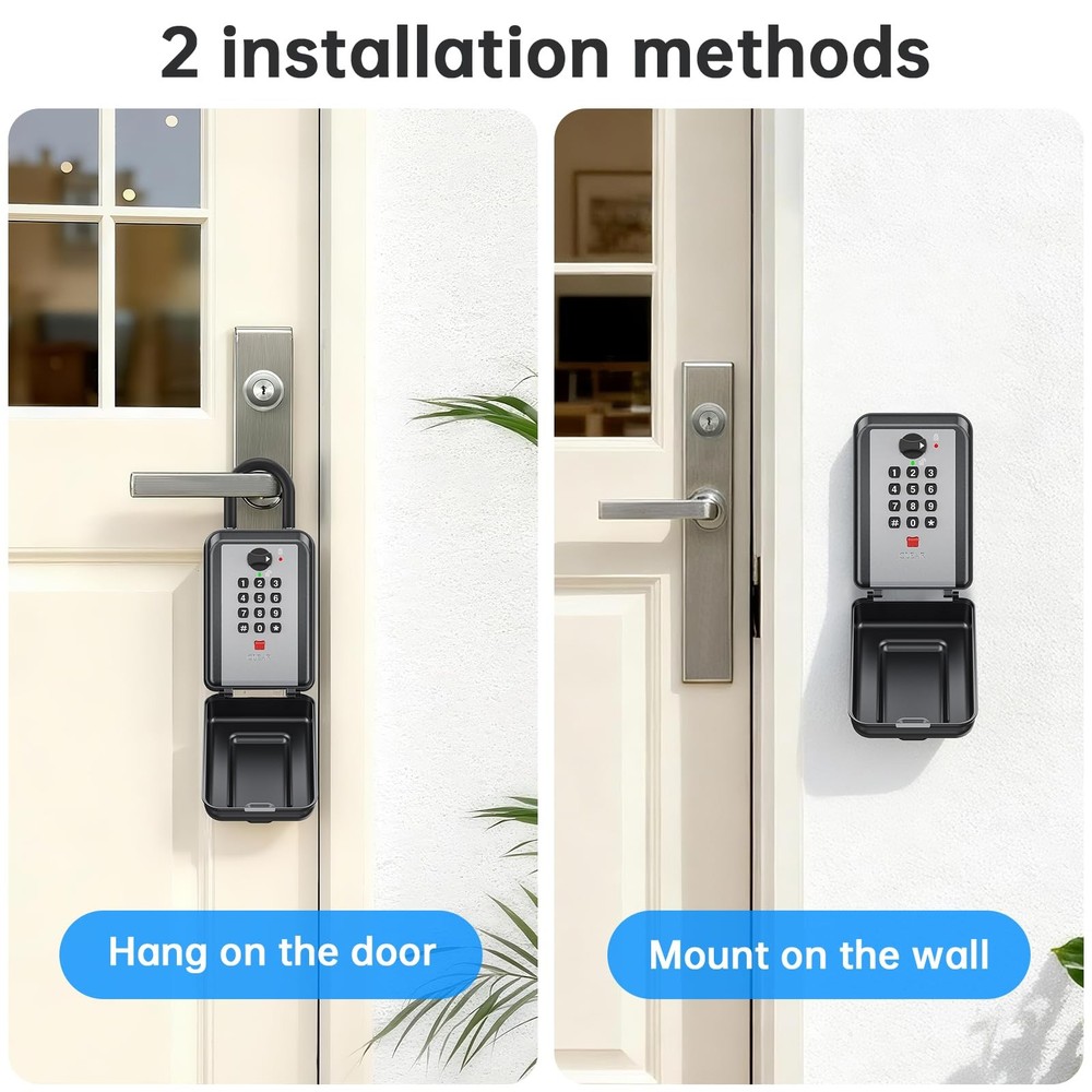 Key Lock Box,12 Digit Combination LockBox for Keys,Resttable Code,Large Capac...