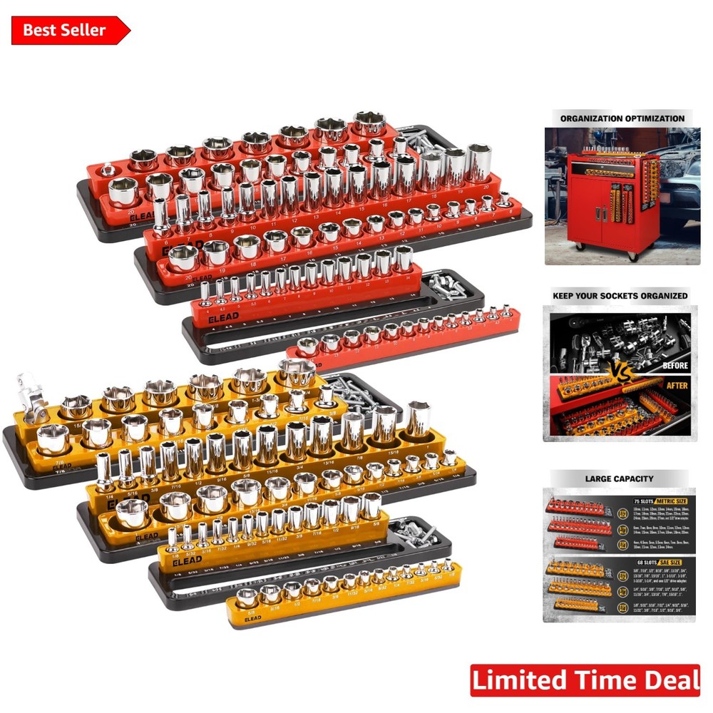 Durable Magnetic Socket Holder Set - Organize 143 Sockets with Ease and Speed