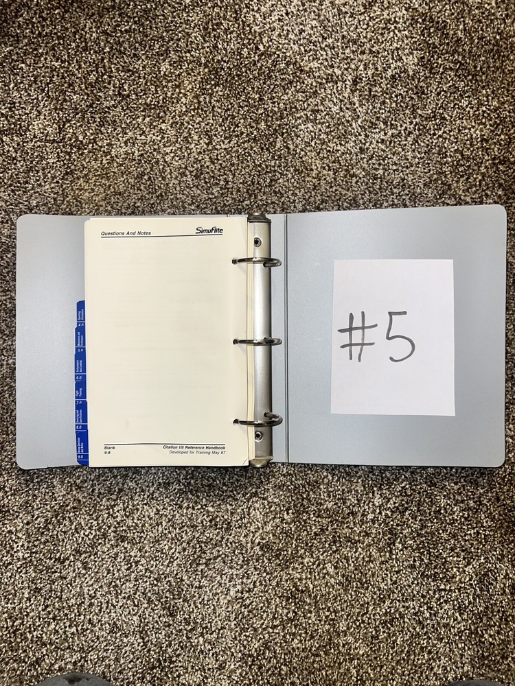 SimuFlite Citation 1/2 Reference Handbook May 1987 (05/87)