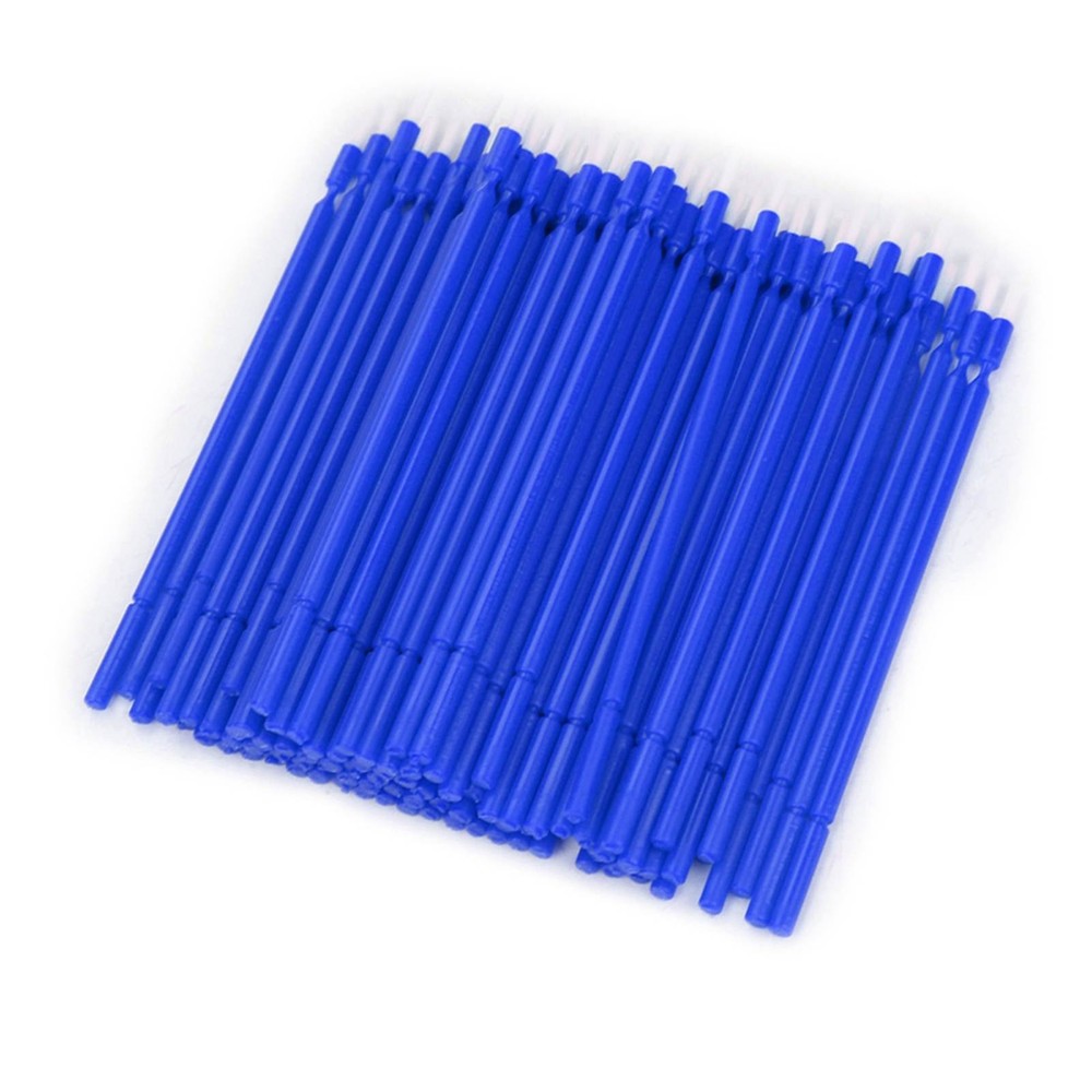 100 Pcs Dental Disposable Micro Applicator Brush Bendable Sticks (Blue)