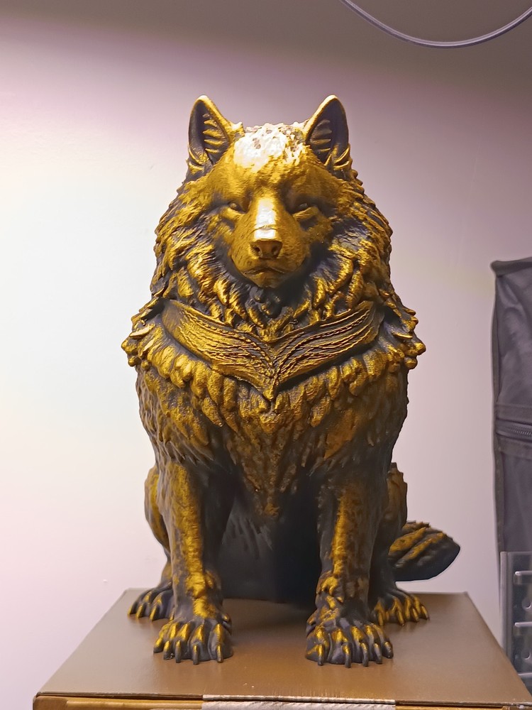 Fantasy Wolf Miniature For Painting DnD RPG Tabletop Terrain Wolf Statue