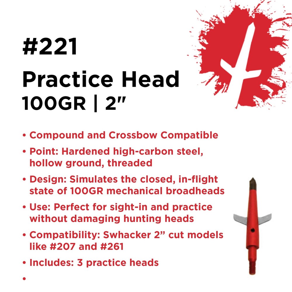 Swhacker Archery Practice Tips #221 100 Grain 3-Pack Training Target Practice