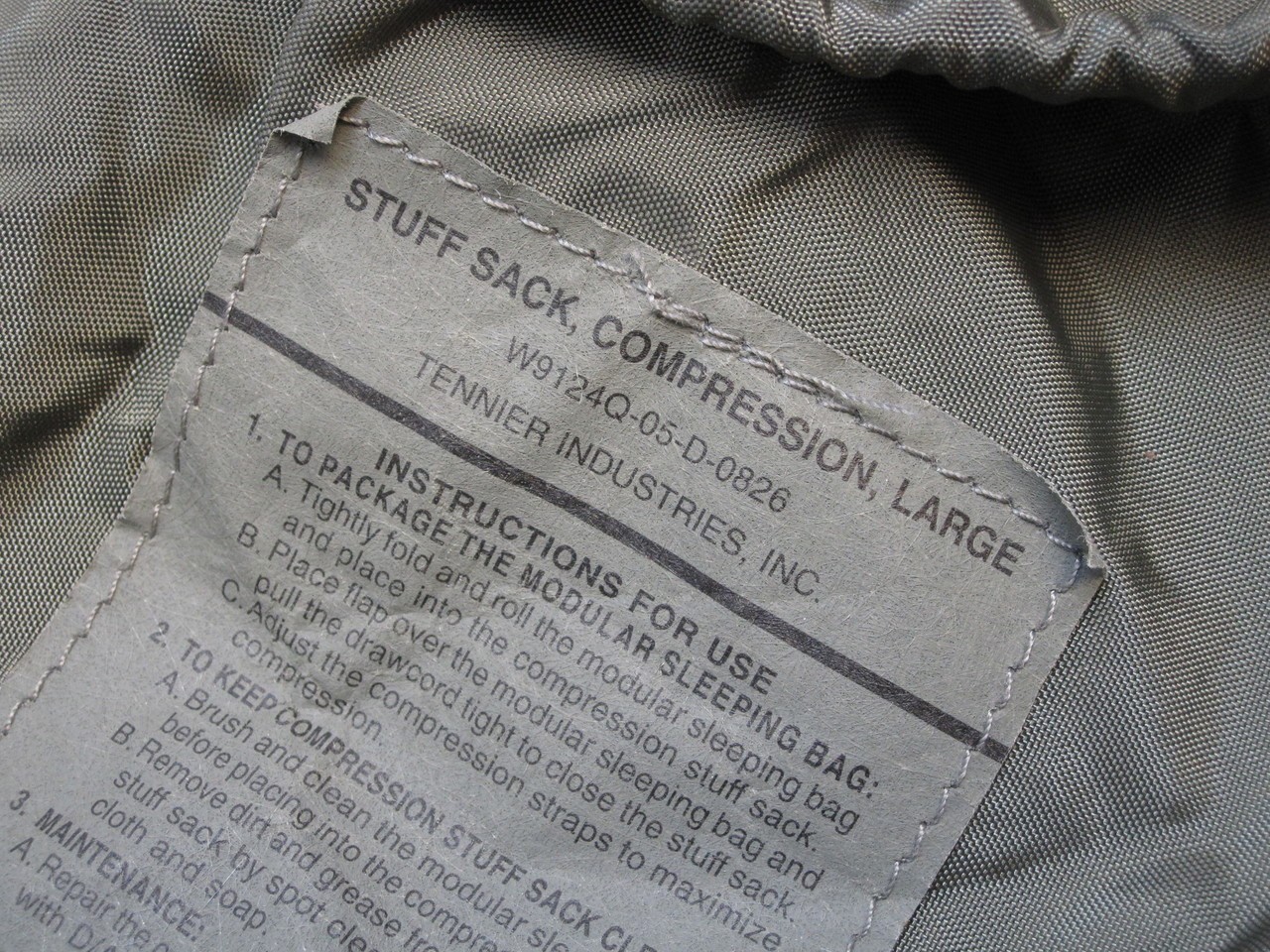 US Military LARGE COMPRESSION STUFF SACK Modular Sleep System Green FOLIAGE VGC