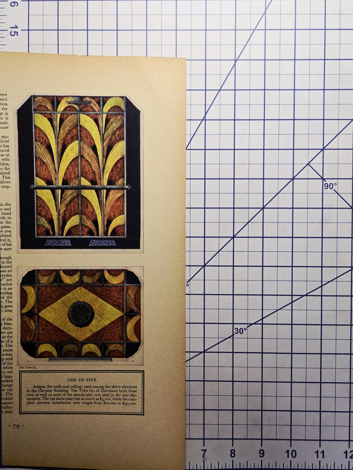 1930 Chrysler Building Elevator Car Design Magazine Illustration - Art Deco READ