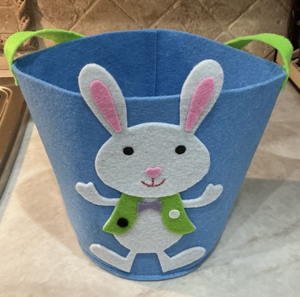 Felt Toddler Easter Baskets (2) - Soft Fabric, Bunny Rabbits, Cute