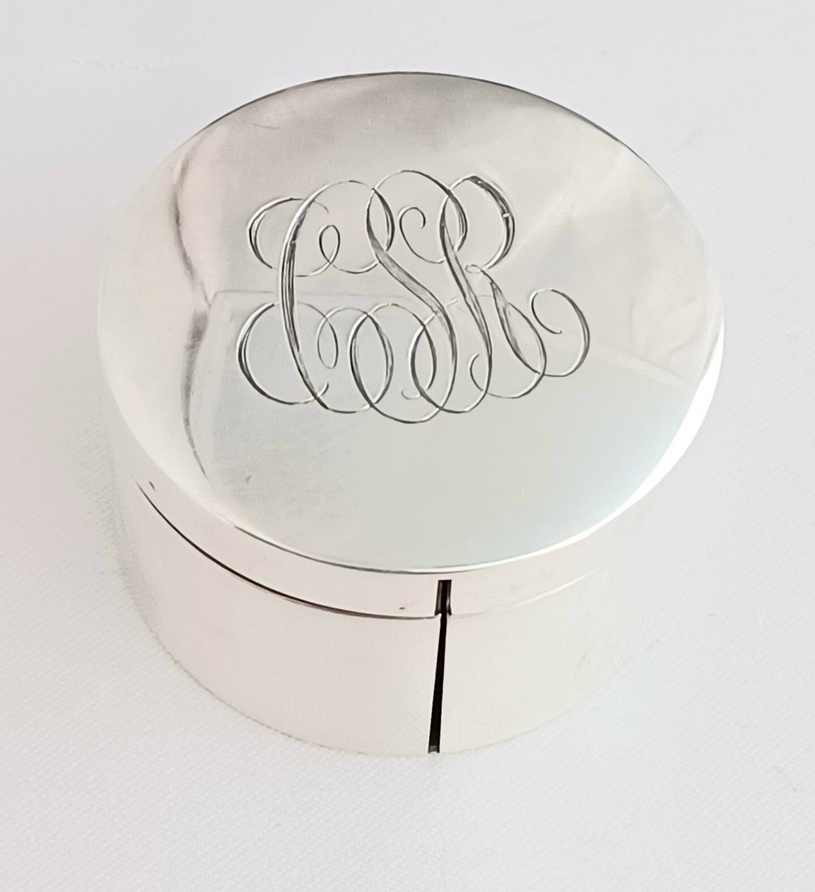 Large Sterling Stamp Box- Mono'd