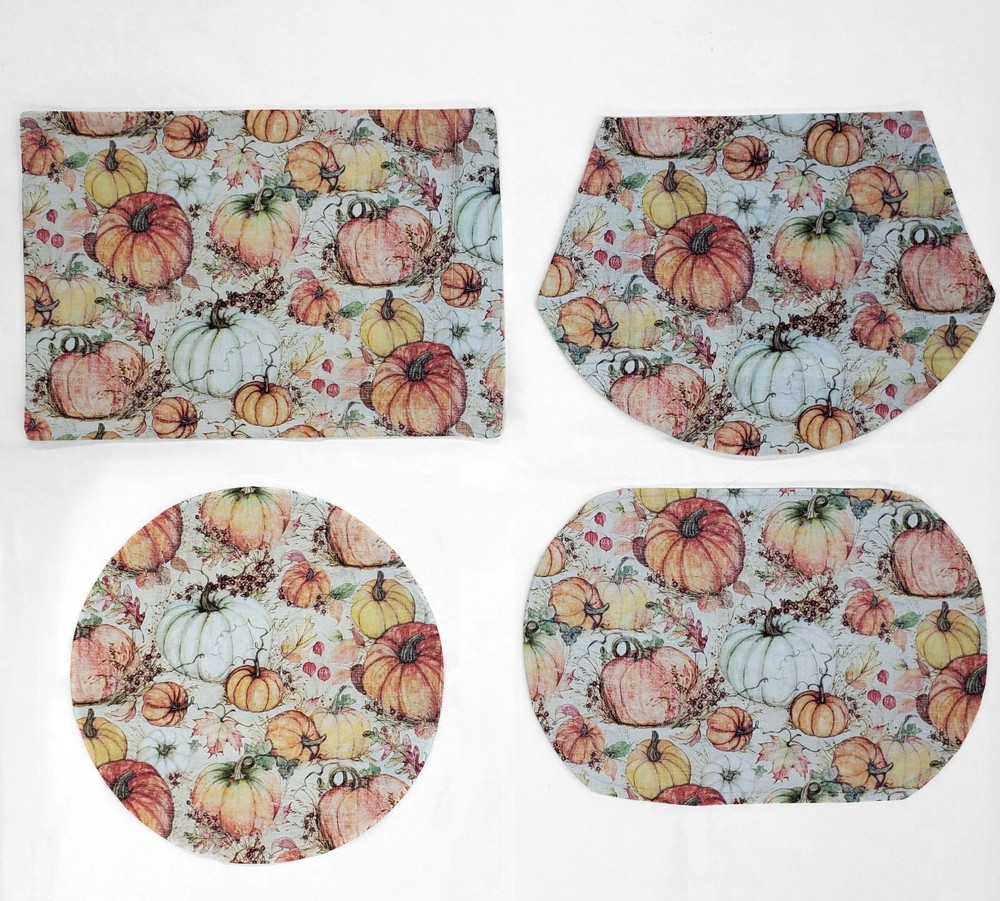 Fall Pumpkins & Leaves Placemats (4 Shapes Available)