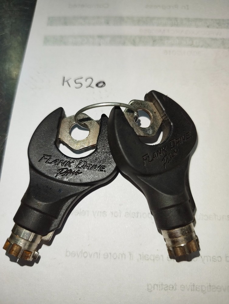 Snap On tool box keys K520, 520. Two keys, used.