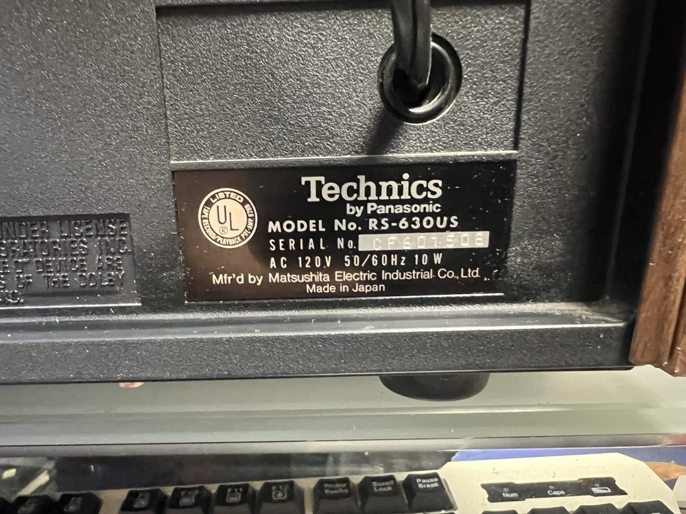 Technics RS-630 US Stereo Cassette Deck Player - Needs Serviced