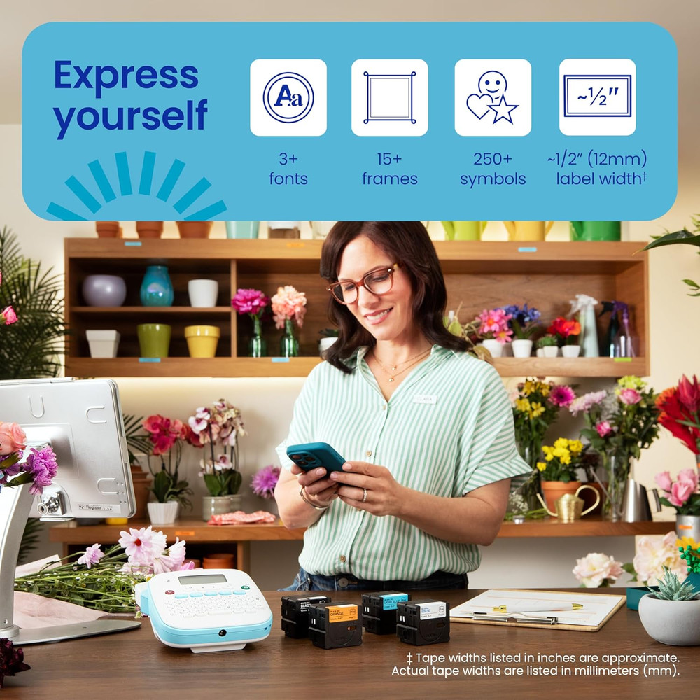 P-Touch -N25BTV3 Personal Connected Label Maker, Bluetooth (Bundle), Design&Prin