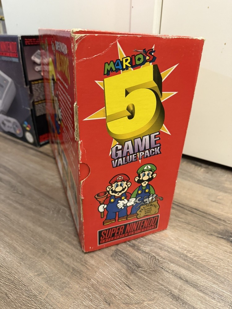 Super Nintendo console boxed - Marios 5 game value pack PAL