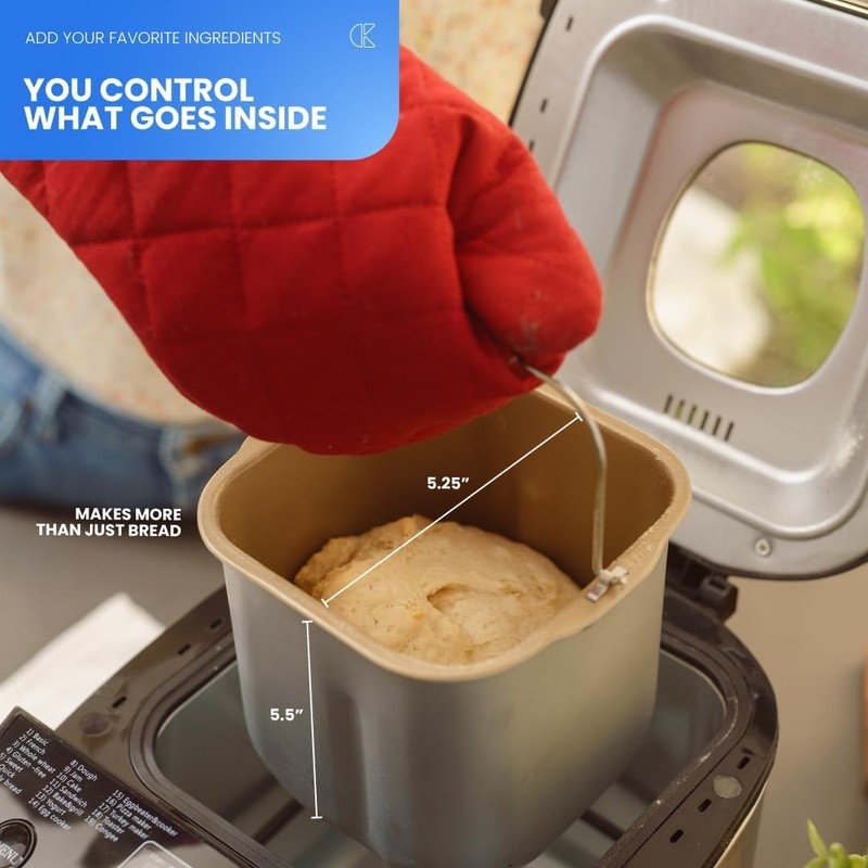 Automatic Bread Maker W/ 12 Functions Non-Stick Pan Dough Kneading Kit New