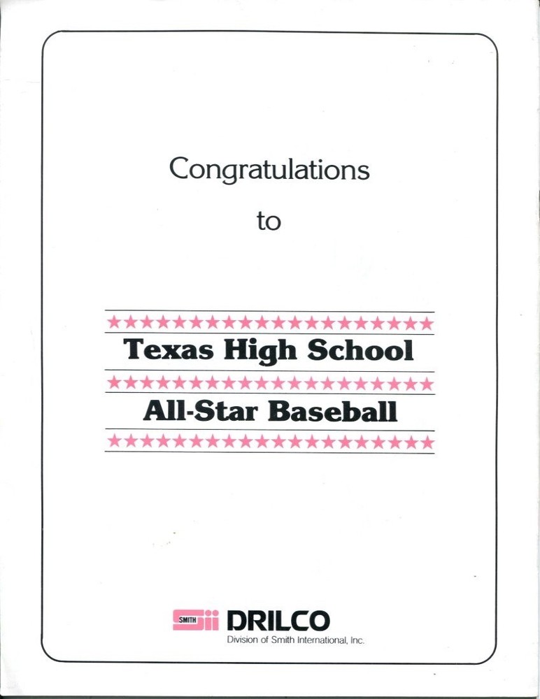 1977 Texas State High School Baseball All Stars Program Knoblauch Batboy 40908b7