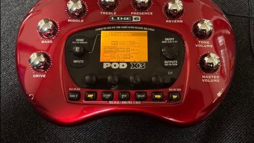 Line 6 POD X3 Guitar Multi Effects Processor Red with Manual
