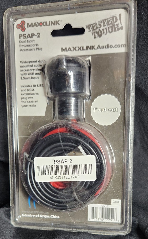 Waterproof dash mounted USB and 3.5mm input- Maxxlink PSAP-2