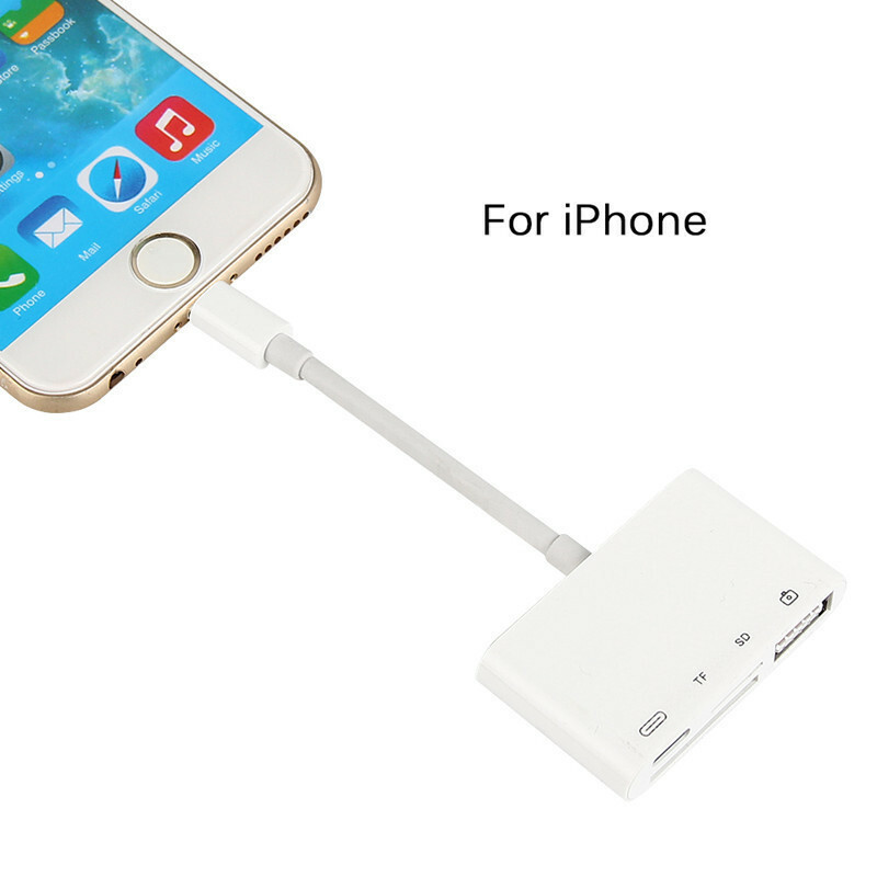 USB to Card Reader Adapter USB Camera Micro SD Memory Slot for iPhone iPad iPod