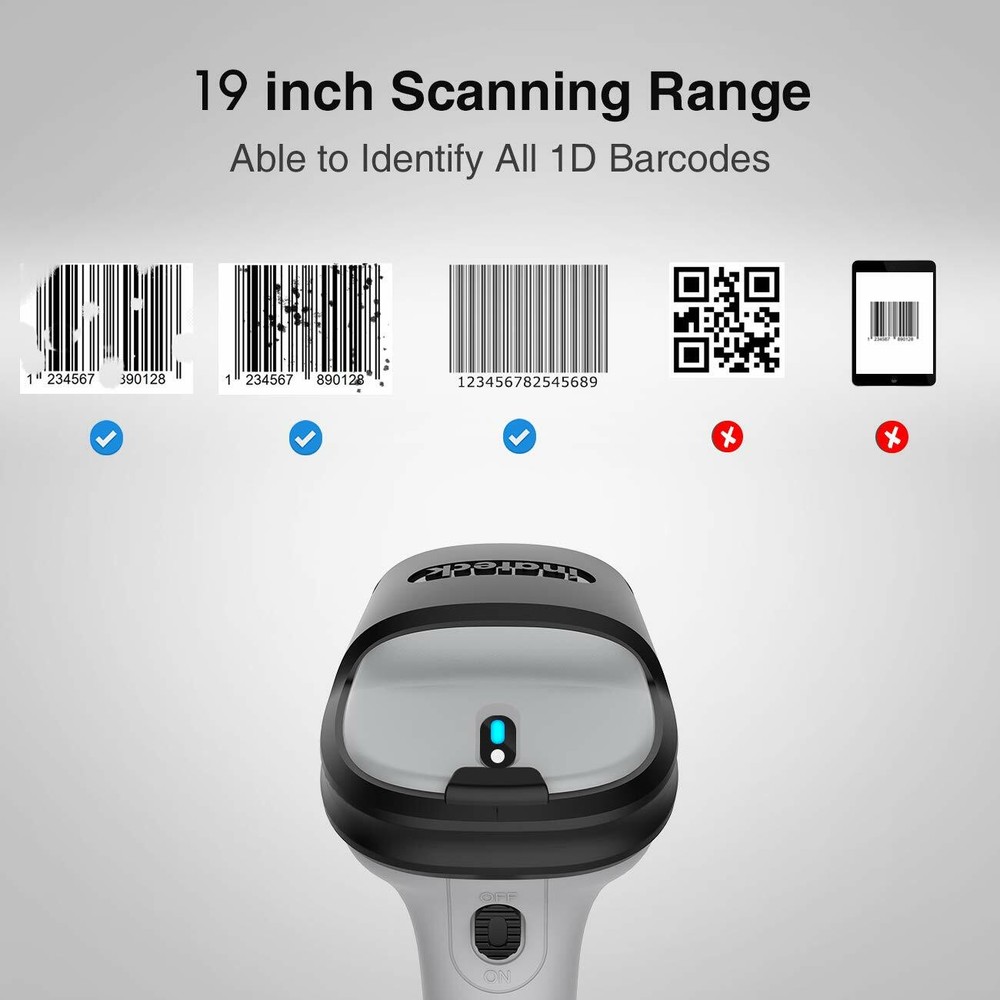 Inateck Barcode Scanner Bluetooth Wireless Barcode Reader Auto Scanning BCST-70