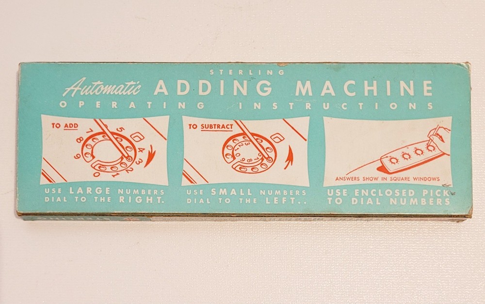 VTG STERLING "ADD IT" AUTOMATIC ADDING MACHINE--WITH BOX AND STYLUS