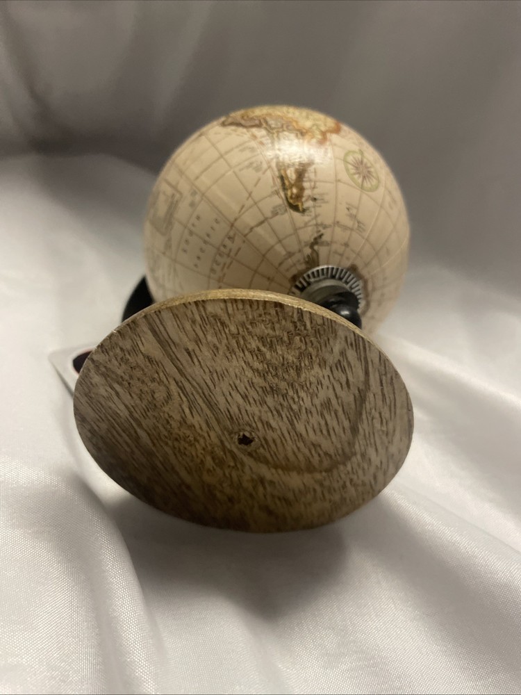 World Globe Small Decorative 3x 3x5 Wood Base