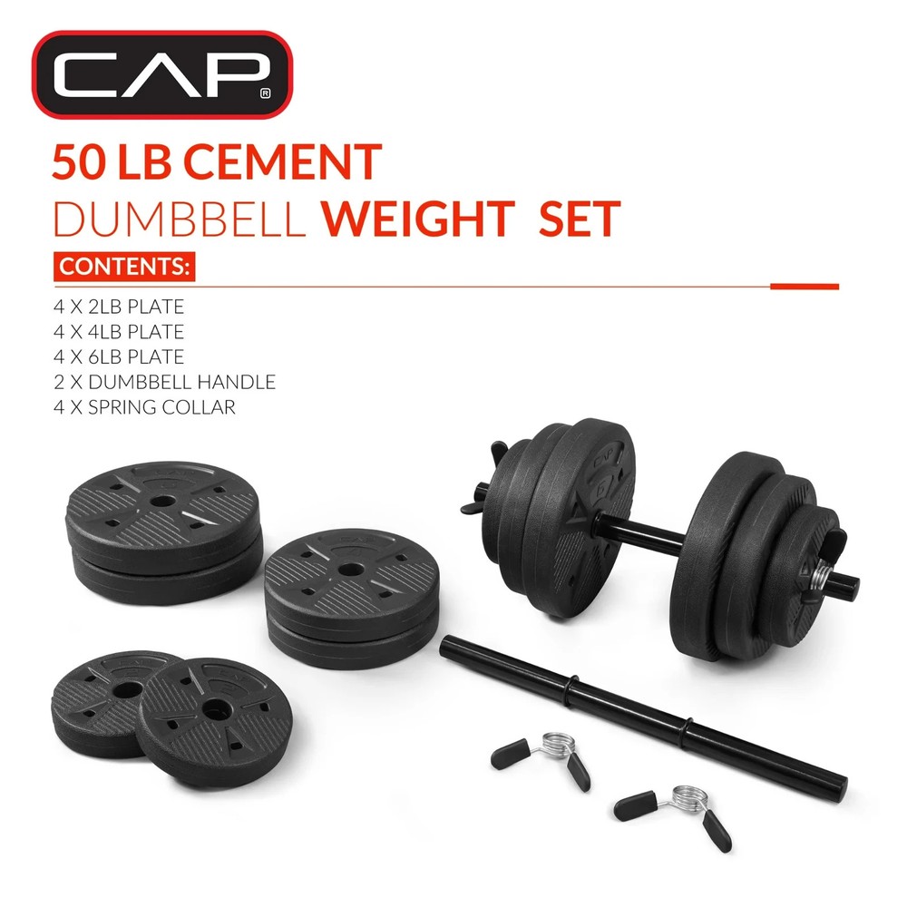 CAP Barbell 50 lb Adjustable Vinyl Dumbbell Set, Free ship