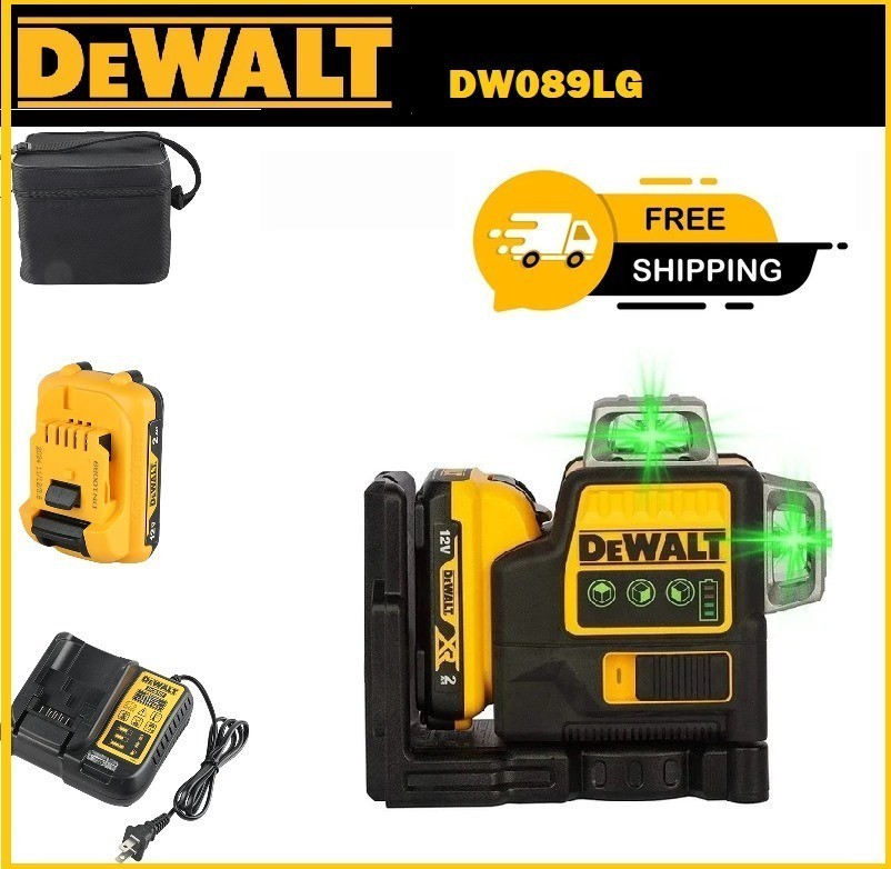 DEWALT DW089LG 12V 3×360° Green Line Laser Level – Professional Accuracy
