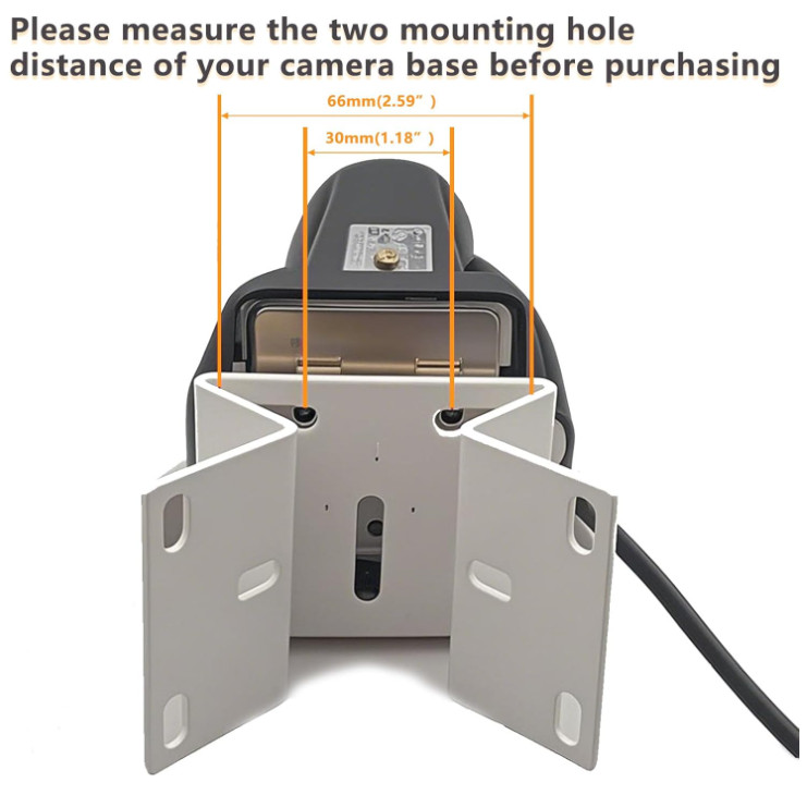 Outdoor Corner Security Camera Mount Metal Bracket for CCTV, White