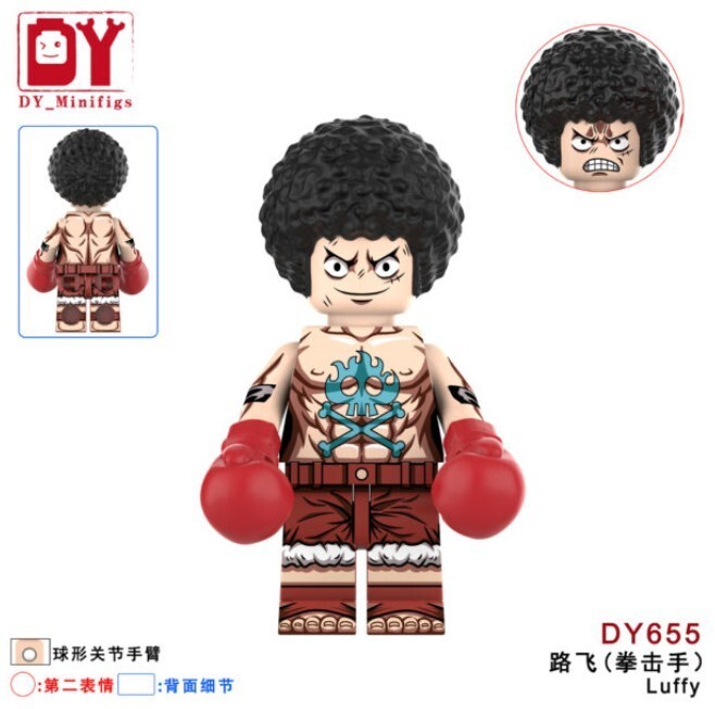 2 inch Custom, Luffy  Miniature Figure with Base, New/Mint